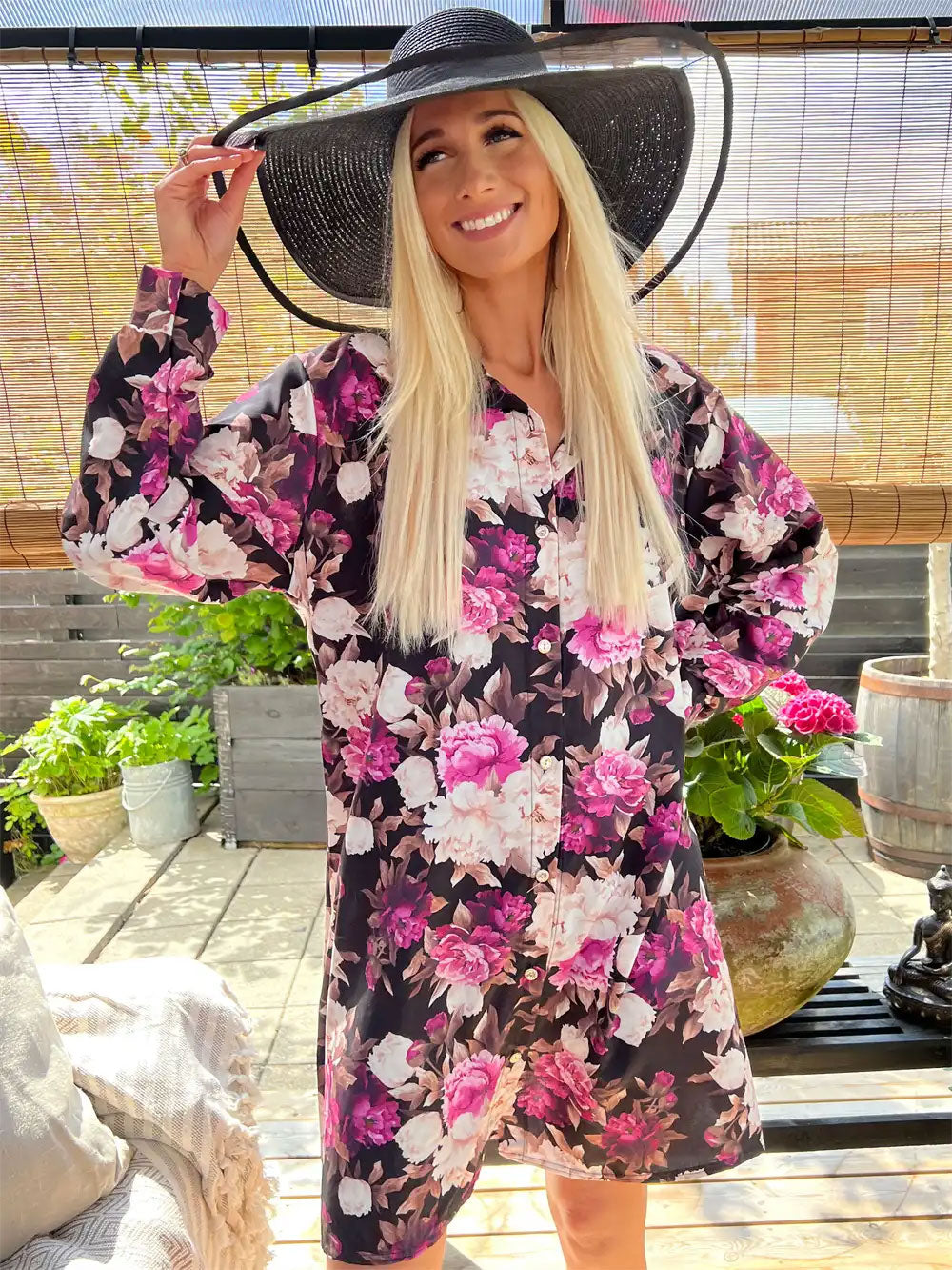 Marie - Skjortklänning med blommönster